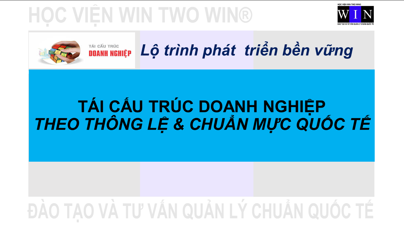 TÁI CẤU TRÚC DOANH NGHIỆP THEO THÔNG LỆ & CHUẨN QUỐC TẾ 